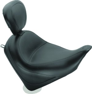 Honda VT1300CX Fury Solo Motorcycle Seat - Mustang Motorcycle - Wide Touring Solo w/Driver Backrest - Black - `10-`21 Honda VT1300CX Fury Solo Motorcycle Seat - Mustang Motorcycle - Wide Touring Solo w/Driver Backrest - Black - `10-`21